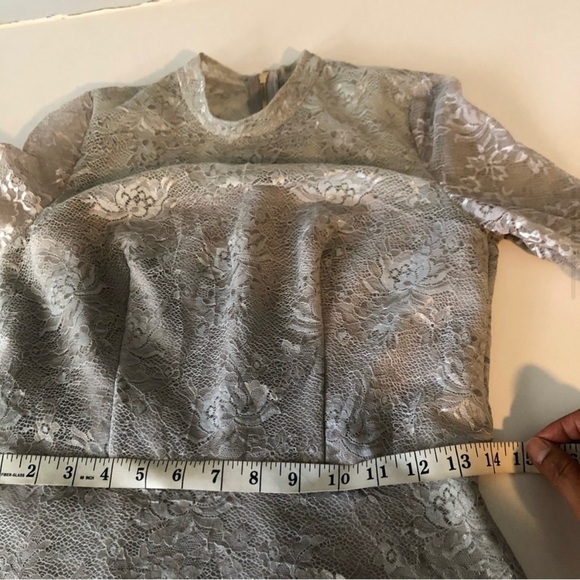 Chi Chi London Tulle Lace Prom Midi Dress - Grey - Picture 6 of 16